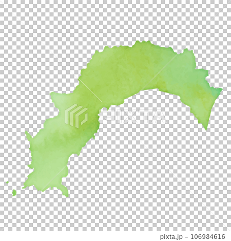 水彩風の高知県地図のイラスト 水彩風の高知県地図のイラスト 106984616