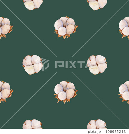 watercolor seamless pattern with cotton buds and dry leaves. Realistic botanical background for invitation,Holiday Winter Set, New Year clipart, decorations, Greeting card watercolor seamless pattern with cotton buds and dry leaves. Realistic botanical background for invitation,Holiday Winter Set, New Year clipart, decorations, Greeting card 106985218