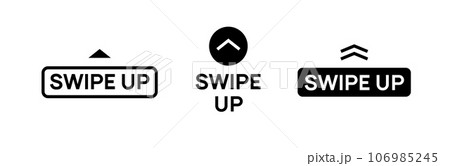 Swipe up arrow vector icon. Social media story drag button sign action graphic design app ui shape Swipe up arrow vector icon. Social media story drag button sign action graphic design app ui shape 106985245