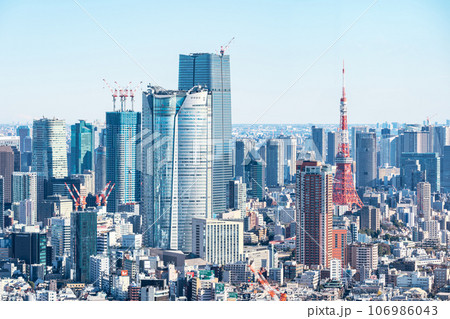 「東京都」渋谷スカイから望む都心の街並み 106986043