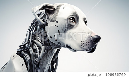 近未来のロボット犬の顔アップ「AI生成画像」 近未来のロボット犬の顔アップ「AI生成画像」 106986769