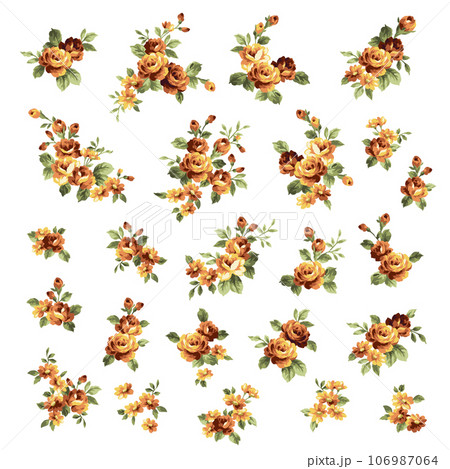 クラシックなイメージで描いた薔薇の花素材, クラシックなイメージで描いた薔薇の花素材, 106987064