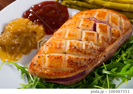 Baked duck breast magret 106987351