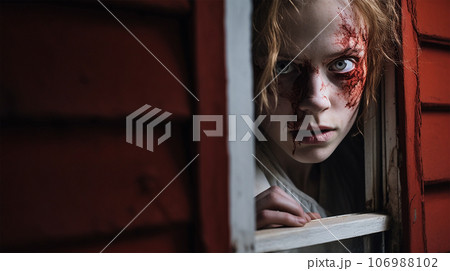 白人少女の幽霊のイメージ - image of Phantom No1-4 -  106988102