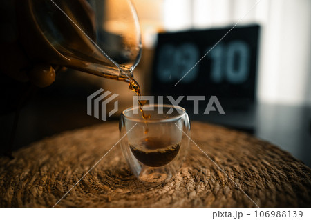 Drip coffee on the table in the house 106988139