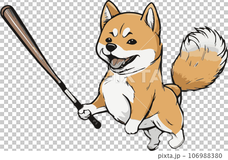一隻狗打棒球的插圖 一隻狗打棒球的插圖 106988380