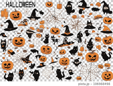 ハロウィンに使えるイラストパーツセット 106988498