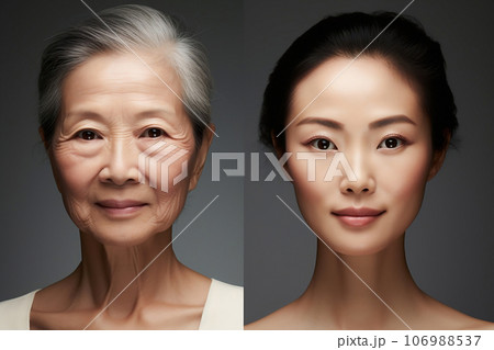 "美の秘訣: 時を超える魅力の変化"<画像生成AI> 106988537