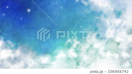 幻想的な夜空に光る雲と星 幻想的な夜空に光る雲と星 106988742
