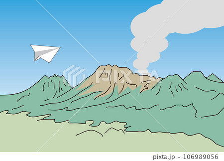 阿蘇山と紙飛行機 106989056