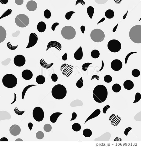 Set of abstract organic shape seamless pattern with black and white geometric doodles Set of abstract organic shape seamless pattern with black and white geometric doodles 106990132