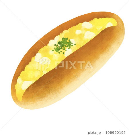 コッペパンのイラスト　たまごサンド 106990193