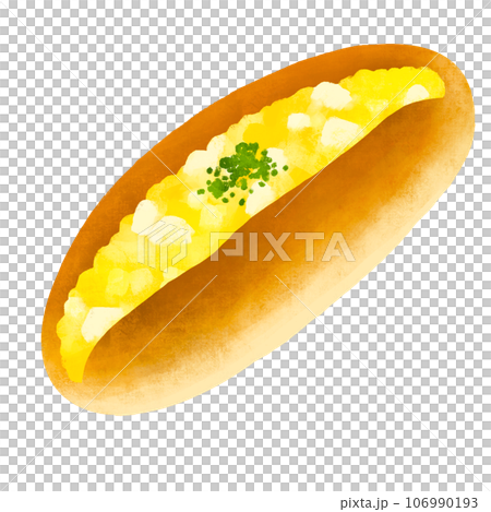 コッペパンのイラスト　たまごサンド 106990193