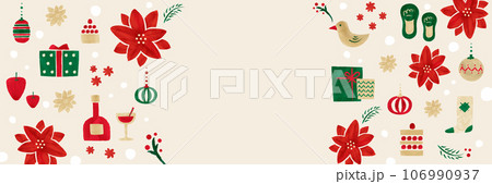 水彩タッチのクリスマスイラストテンプレート 水彩タッチのクリスマスイラストテンプレート 106990937