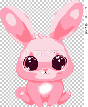ピンク色のかわいいうさぎのイラスト素材 [106991939] - PIXTA