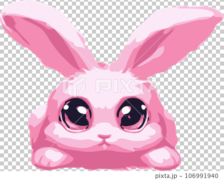 ピンク色のかわいいうさぎのイラスト素材 [106991940] - PIXTA