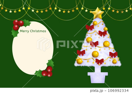 白いツリーのクリスマスカード　C-3 106992334