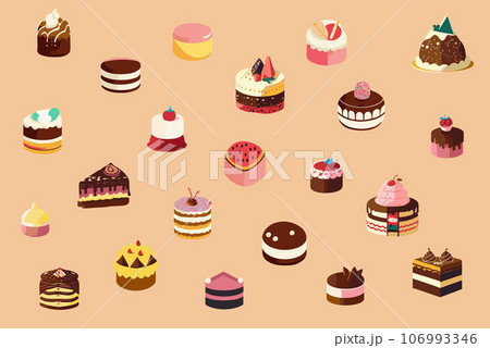 色々な種類のケーキ002 106993346