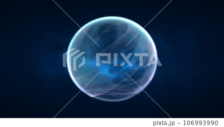 Abstract blue energy sphere round glowing magical digital futuristic space background 106993990