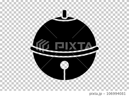 和風の鈴（宝来鈴）　シンプルなシルエットイラスト	 106994081