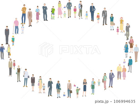 男女赤ちゃん子供青年成人高齢者のイメージベクターイラスト 106994635