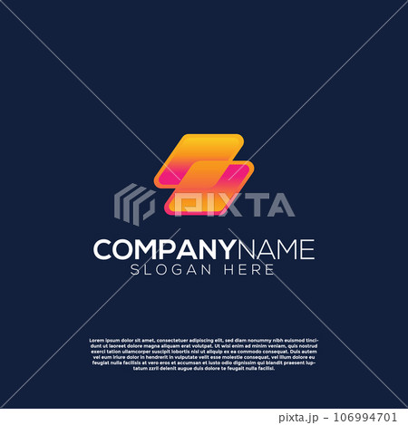 Vector gradient report document logo Vector gradient report document logo 106994701