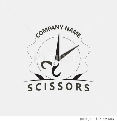 Scissors Logo Design Icon Template. Modern simple design. barbers tools and barbershop. Vector Illustration 106995603