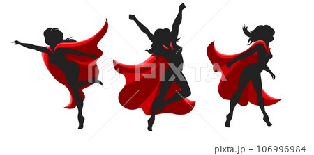 Woman superhero silhouettes Woman superhero silhouettes 106996984
