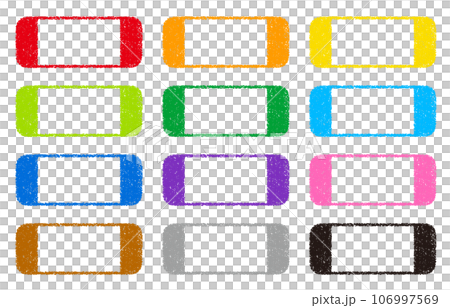 クレヨン素材　デザインフレーム12色セット 106997569