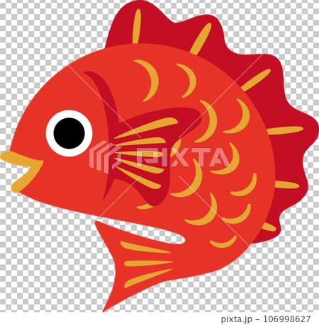 Vector illustration of a celebratory sea bream, a lucky charm 106998627