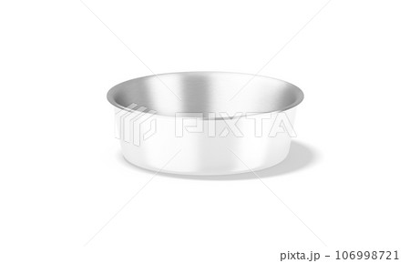 Blank white ceramic dog bowl with metallic mockup, side view Blank white ceramic dog bowl with metallic mockup, side view 106998721