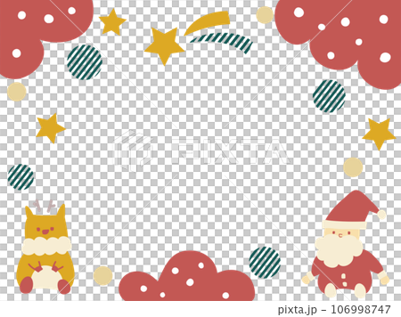 サンタとトナカイのクリスマスの背景フレーム サンタとトナカイのクリスマスの背景フレーム 106998747