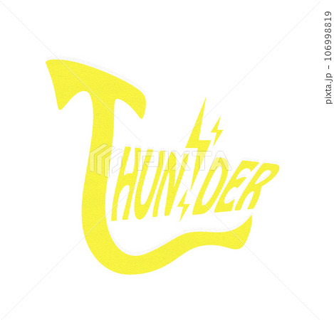 Weather symbols  Thunder icon design vector illustration with paper texture isolated on  transparent background. 106998819