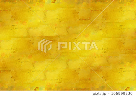 伝統の金の和紙にカワイイ和柄と花模様 伝統の金の和紙にカワイイ和柄と花模様 106999230