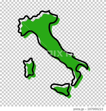 モダンなイタリア地図アイコン。ベクター。 107000223