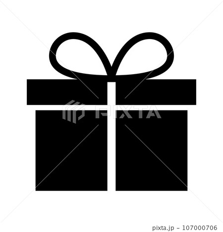 ギフトボックスのシルエットアイコン。プレゼント。ベクター。 107000706