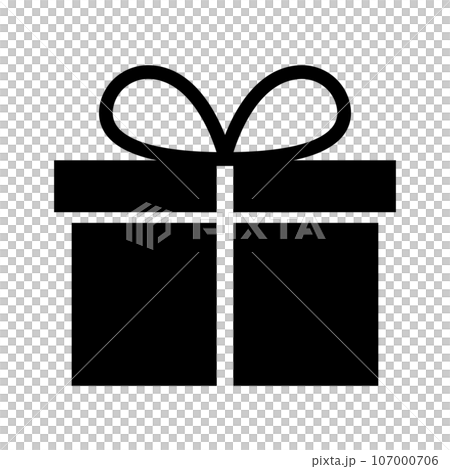 ギフトボックスのシルエットアイコン。プレゼント。ベクター。 107000706