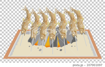 爐邊烤香魚串的插圖 爐邊烤香魚串的插圖 107001097