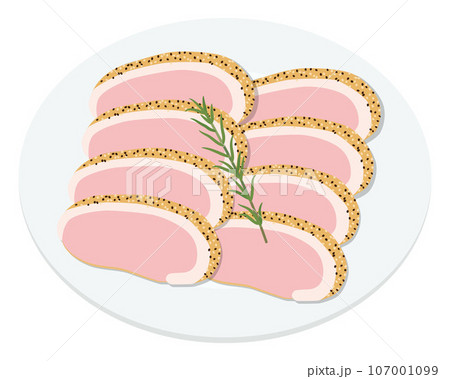 ローストした鴨肉のイラスト 107001099