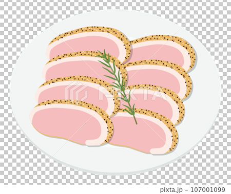 ローストした鴨肉のイラスト 107001099