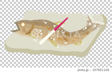 鮎の塩焼きのイラスト 107001108