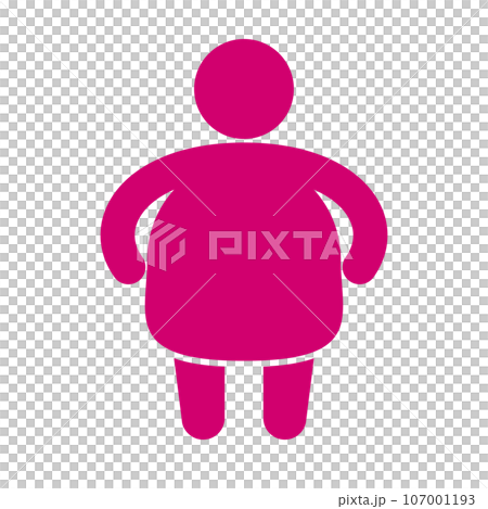fat woman pink - Stock Illustration [107001193] - PIXTA