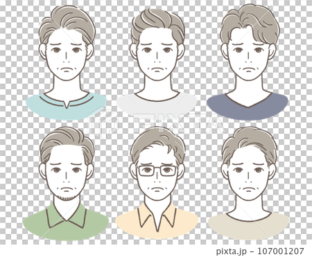 困った顔の40〜50代男性のアイコン 107001207
