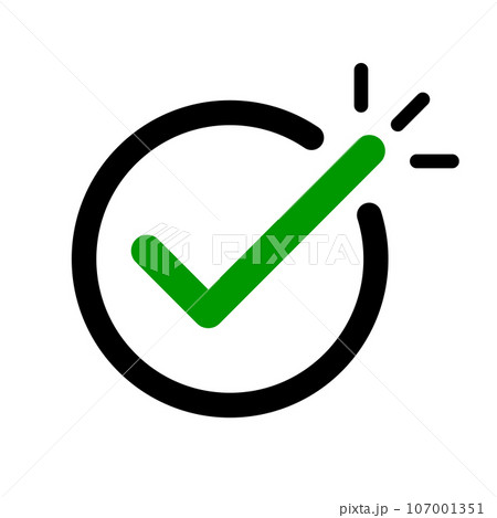 ポップなチェックボックスサイン 丸 107001351