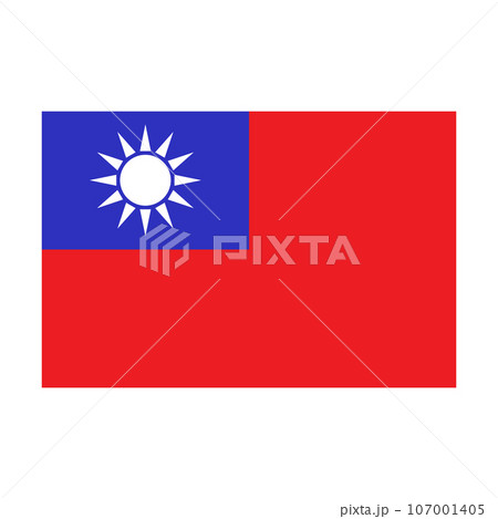 台湾国旗。ベクター。 107001405