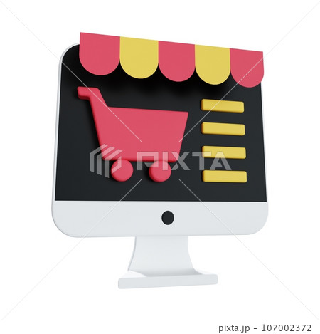 computer monitor with shopping cart 107002372