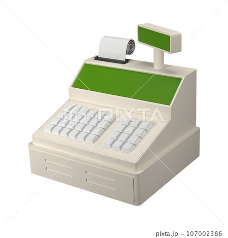 white paper machine isolated on white 107002386