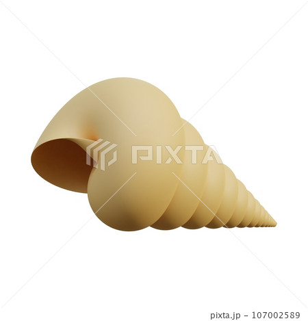 "Sea Shell Isolated" "Isolated Seashell Image" "Single Seashell Stock Photo" "Shell on White Background" "Marine Conch Isolation" 107002589