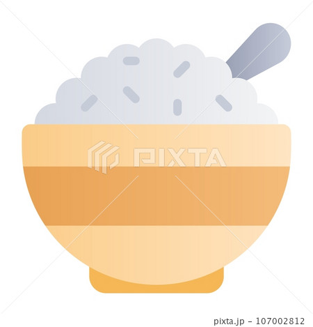 bowl of rice icon, cartoon style 107002812