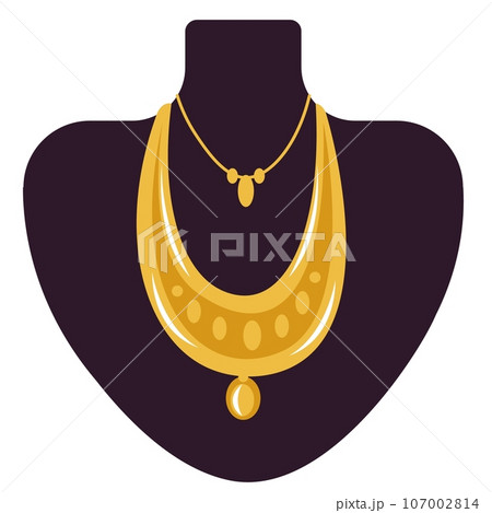 golden necklace with gold necklace 107002814